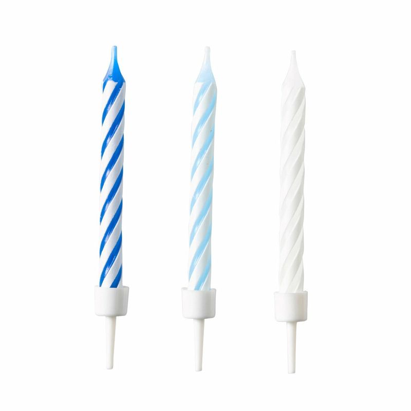 [9904364] 10 Spiral Candles Sky Blue Height 6.3 cm