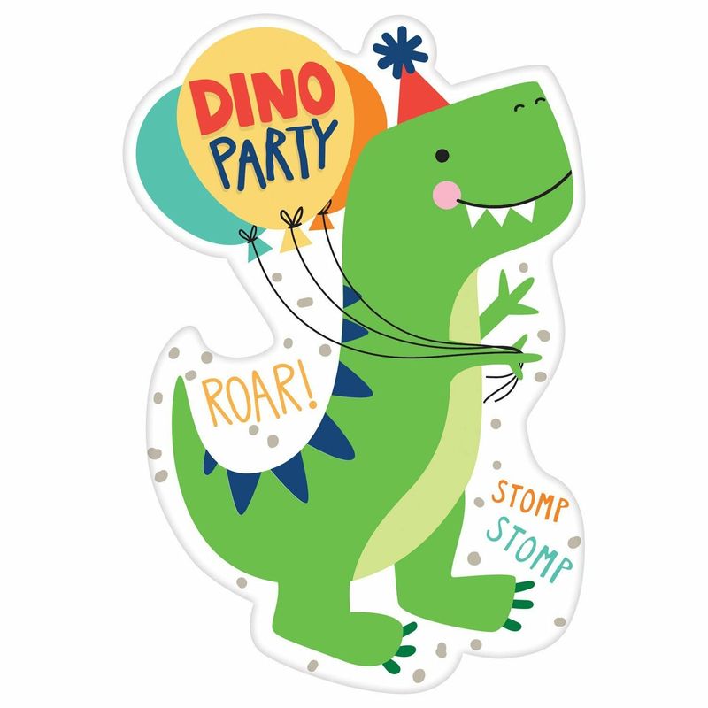 [492270] Dino-Mite Invitations & Envelopes & Stickers - 8pk