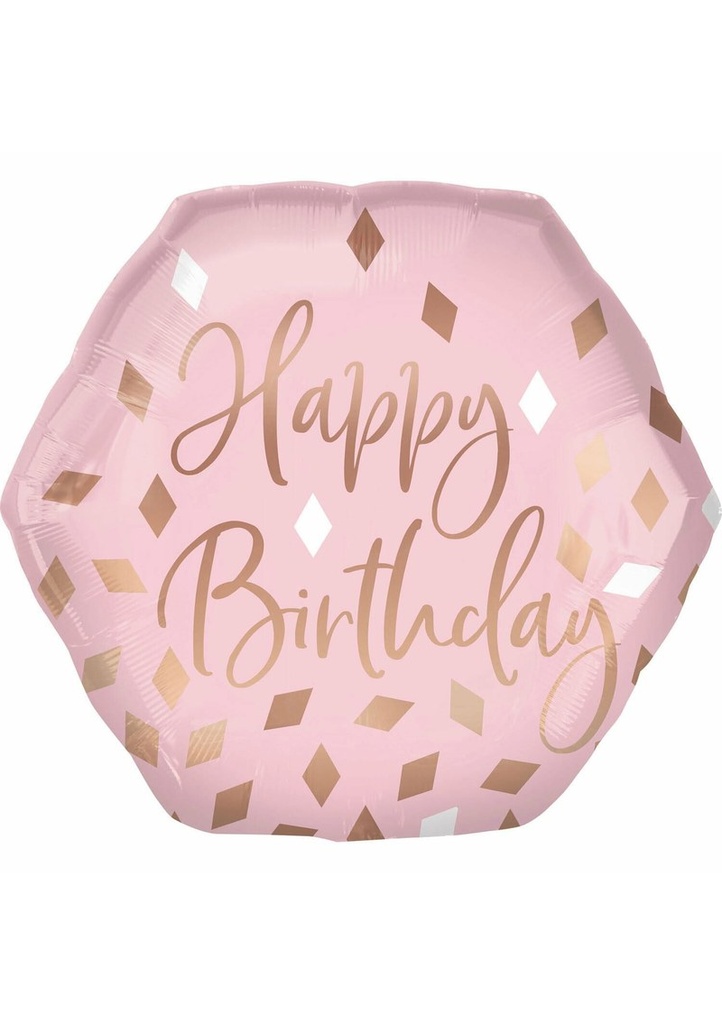 Rose Gold Blush Birthday Foil Balloon Supershape