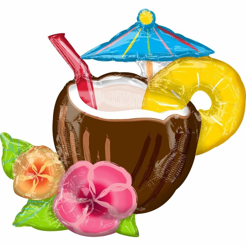 [4123701] Coconut Pina Colada Supershape Foil Balloon - 76cm x 71cm