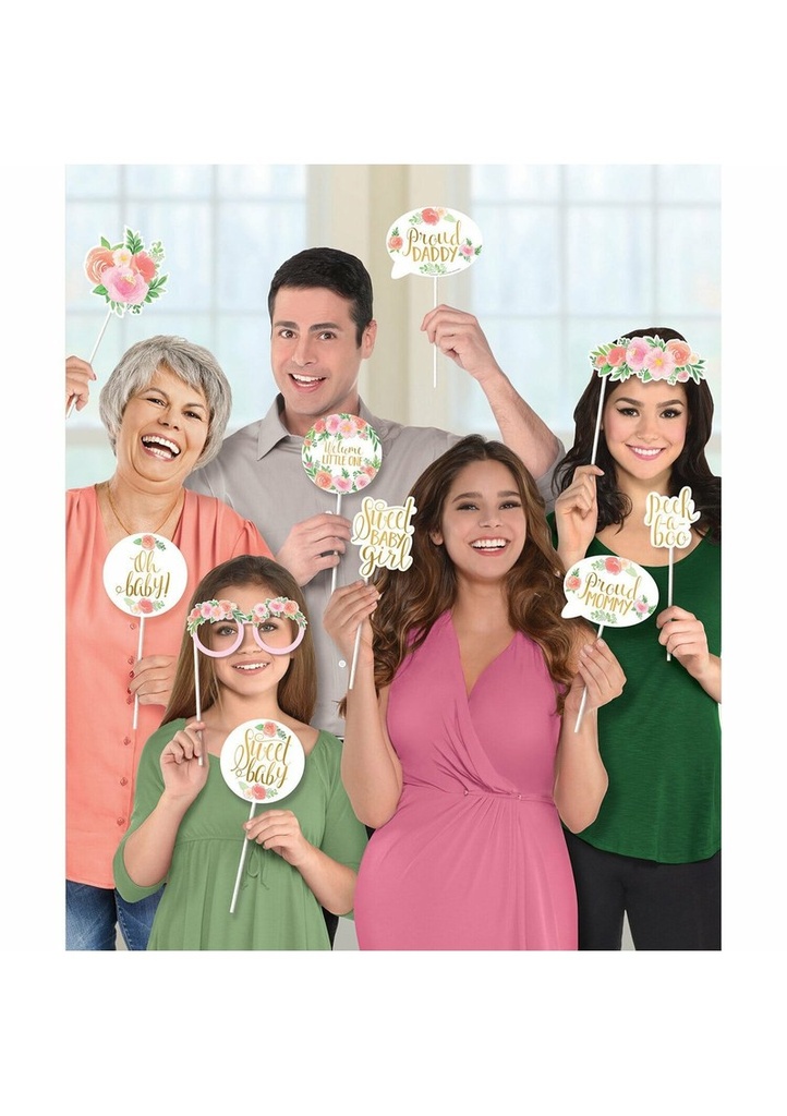 Floral Baby Photo Booth Kit - 13pk