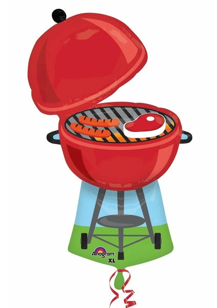 Red BBQ Grill SuperShape Foil Balloon - 58cm x 91cm