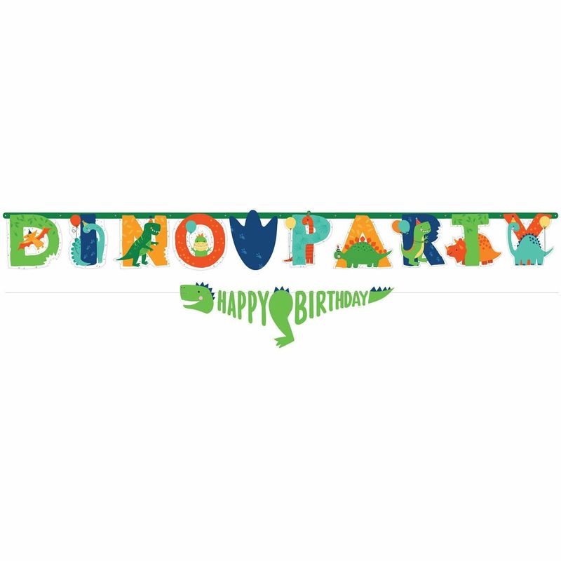 Dino-Mite Jumbo Letter Banner with Mini Banner  Personalizable - 230cm