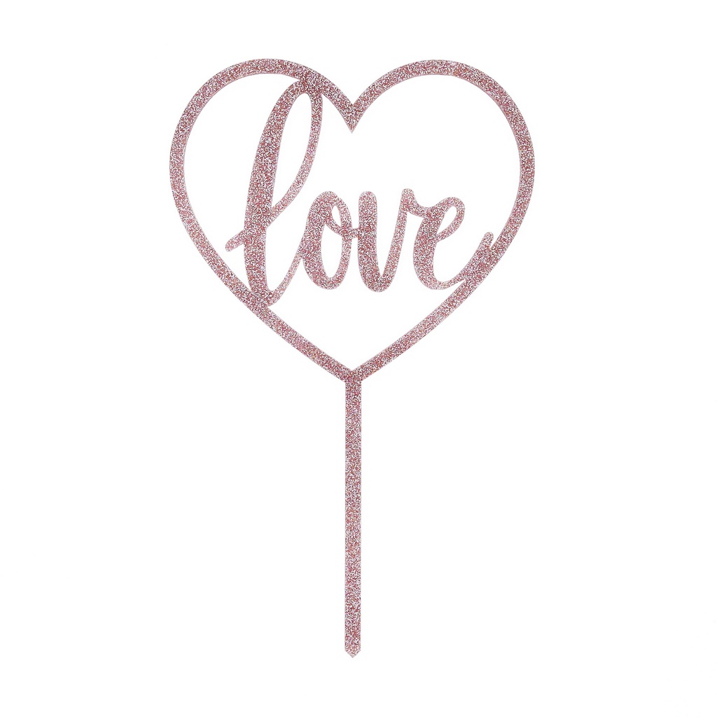 Rose Gold Love Acrylic Cake Topper