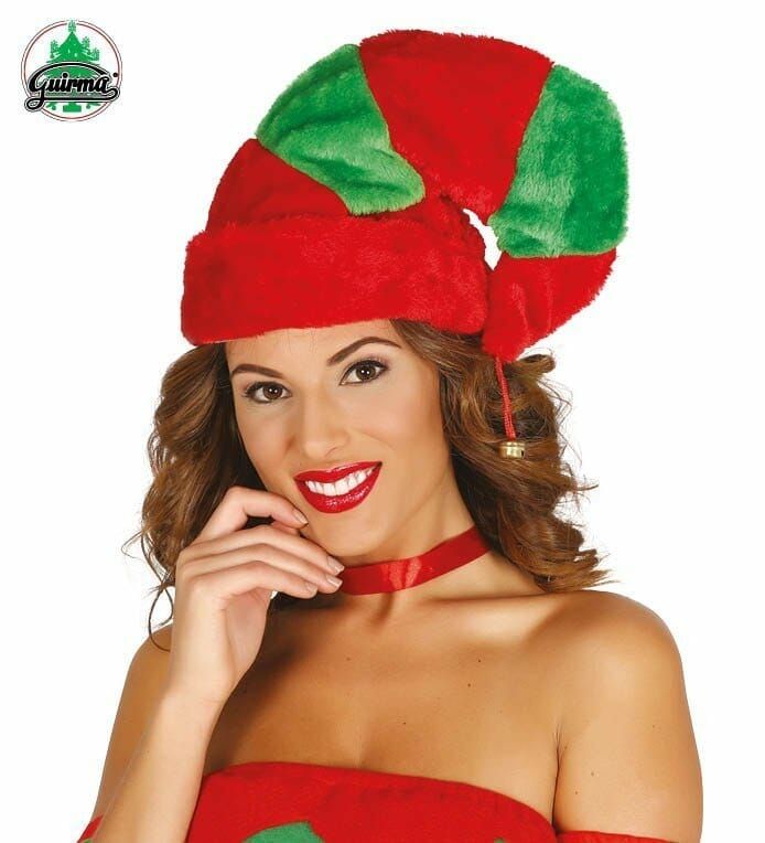Deluxe Fur Elf Hat With Jingle Bell - One Size