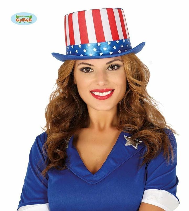 [13023] American Flag Top Hat - Adult One Size