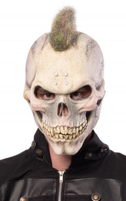 Latex Skull Punk Mask - Adult One Size