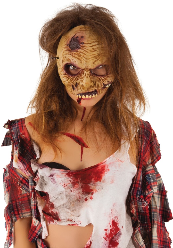 Zombie Half Face Mask - Adult One Size