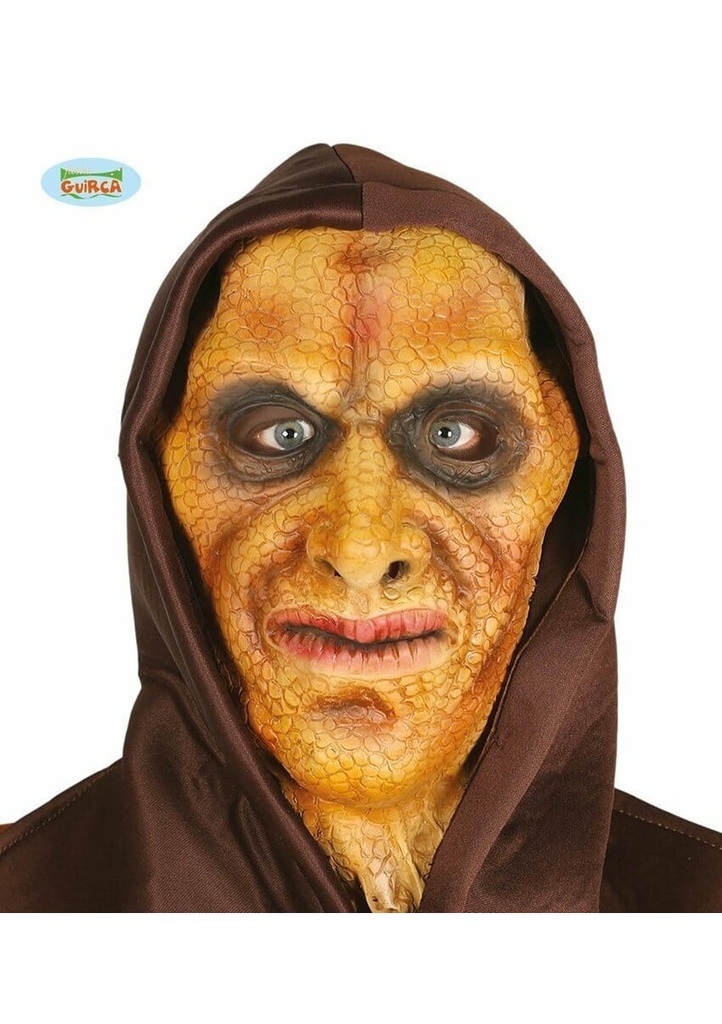 Hooded Lizard Man Latex Mask - Adult One Size