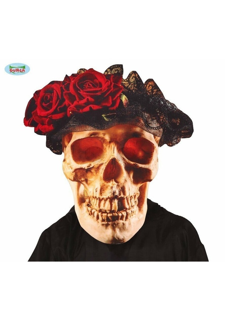 Giant Skull Mask with Flowers - Adult One Size