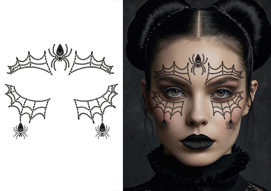 [29589] Adhesive Facial Jewels Spider 13x15cm