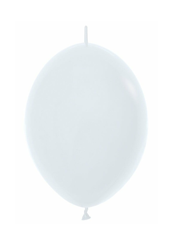 Fashion Solid - White Link-o-Loon Latex Balloon  - (12" / 30cm)