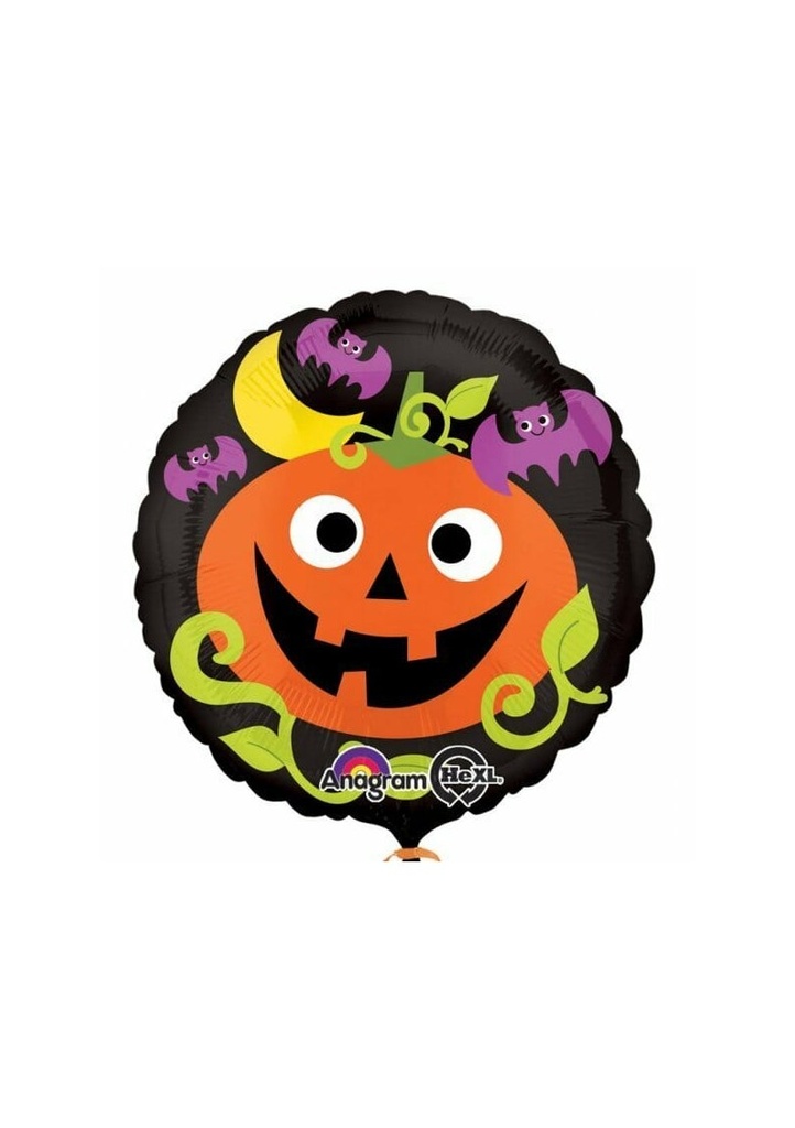Halloween Pumpkin & Bats Foil Balloon - 17" (43cm)