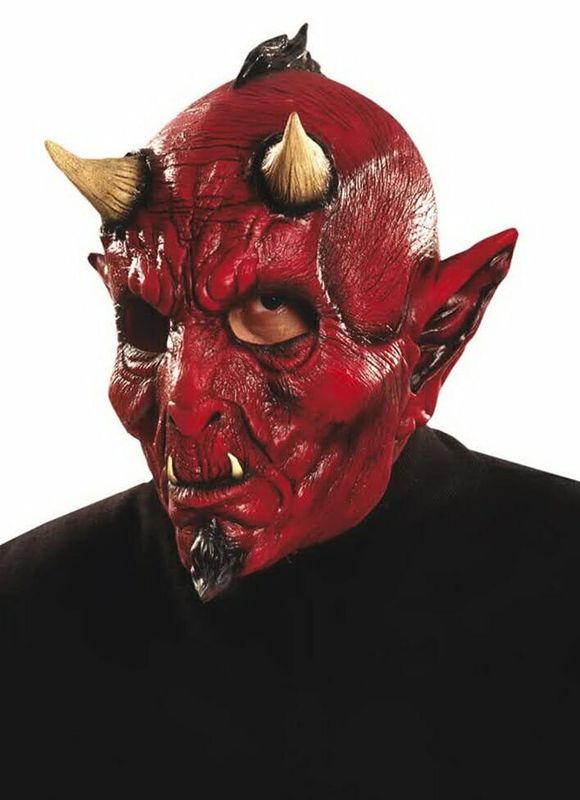 Devil Full Latex Mask - Adult One Size