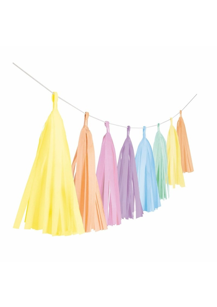 Garland Tassel Pastel Rainbow Paper - 304cm