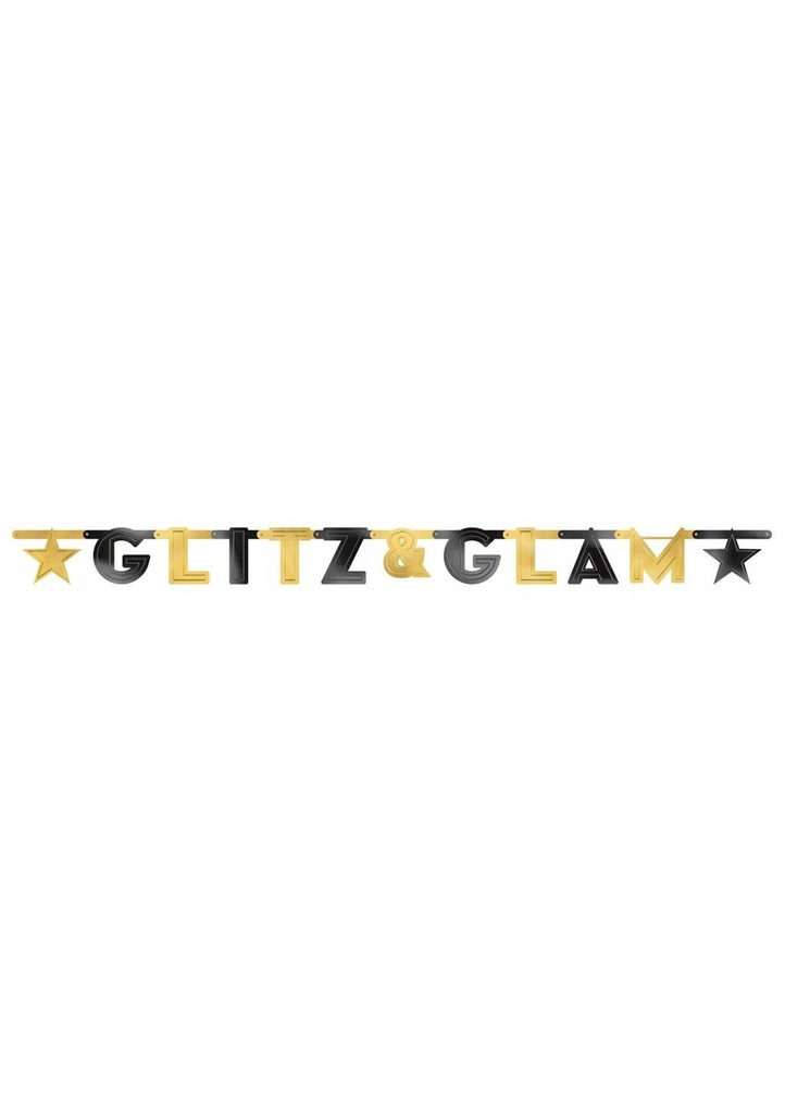 Hollywood Glitz & Glam Large Foil Letter Banner - 210cm