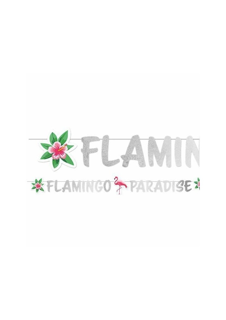 [9903332] Flamingo Paradise Glitter Letter Banner - 1.35m