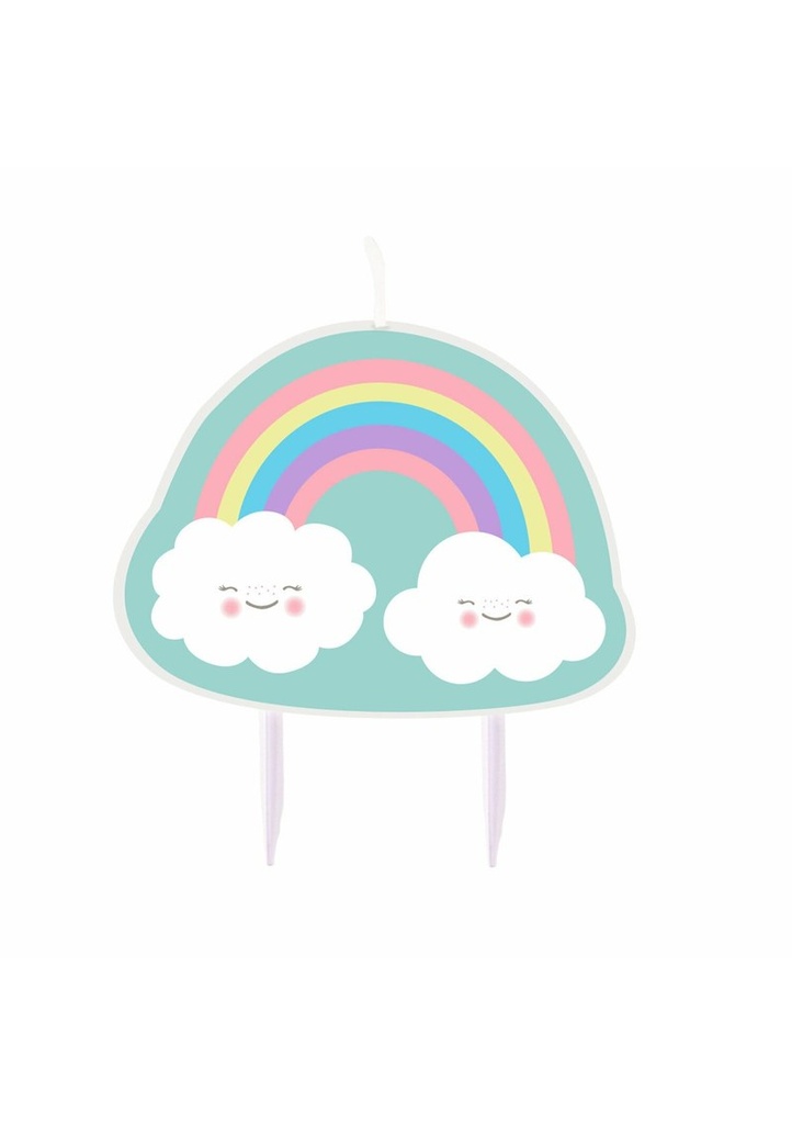 Rainbow & Cloud Birthday Candle 8.5cm x 6.5cm - 1pk
