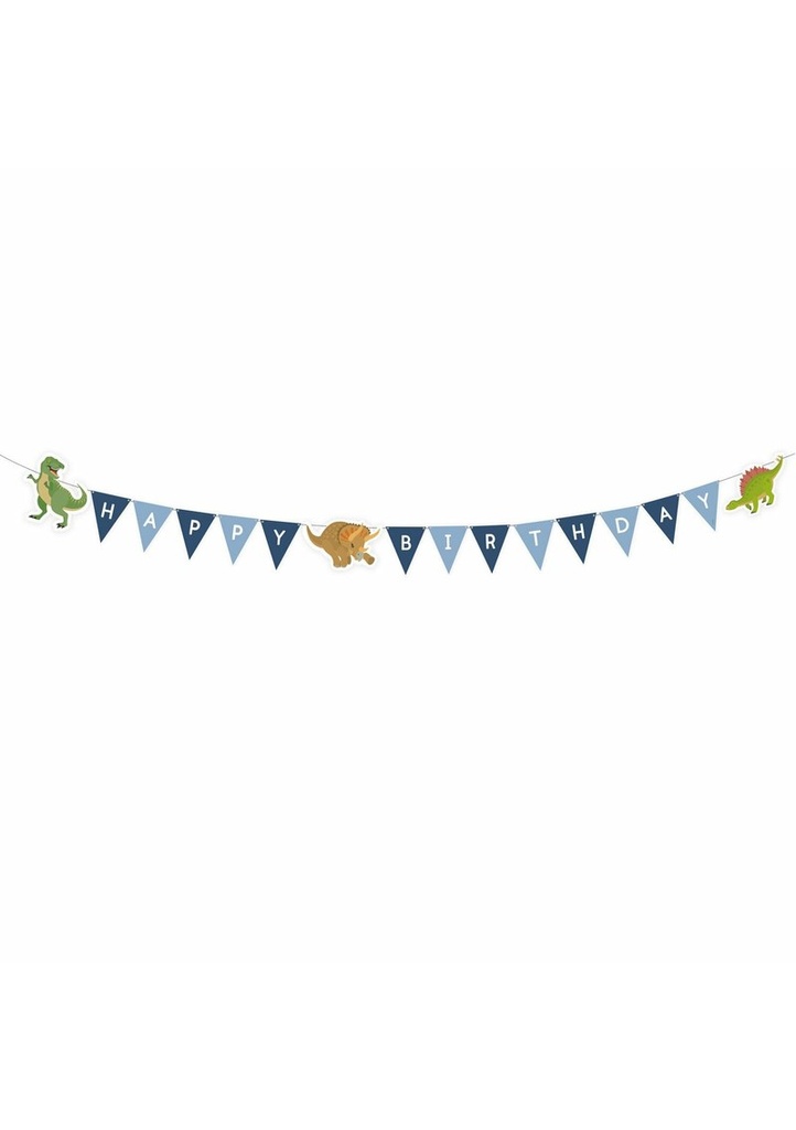 Happy Dinosaur Happy Birthday Bunting Flag Banner - 1.80m