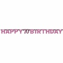70th Pink Sparkling Celebration Paper Letter Banner - 2.13m