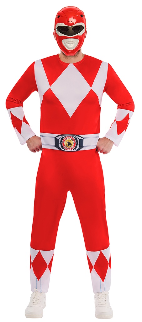 Official Licensed Power Rangers Red Classic Costume - Adult Size Medium