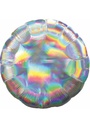 Holographic Iridescent Silver Circle Standard Foil Balloon 18'' - (43cm)