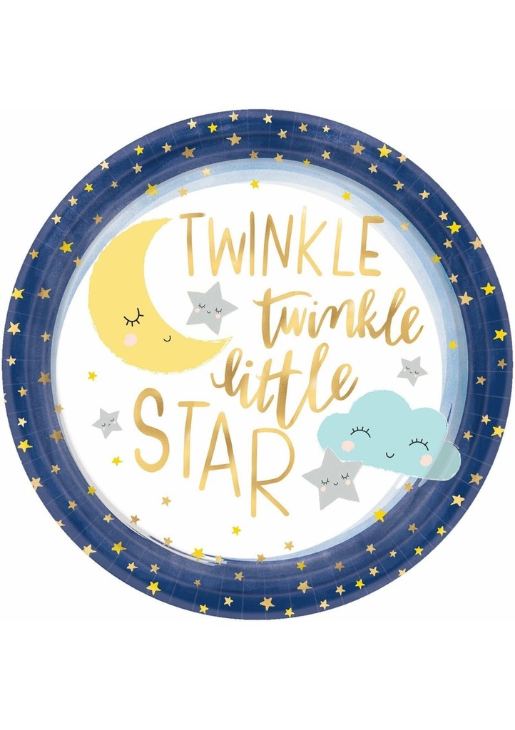 Twinkle Little Star Paper Plates Round (26.7 cm) - 8pk