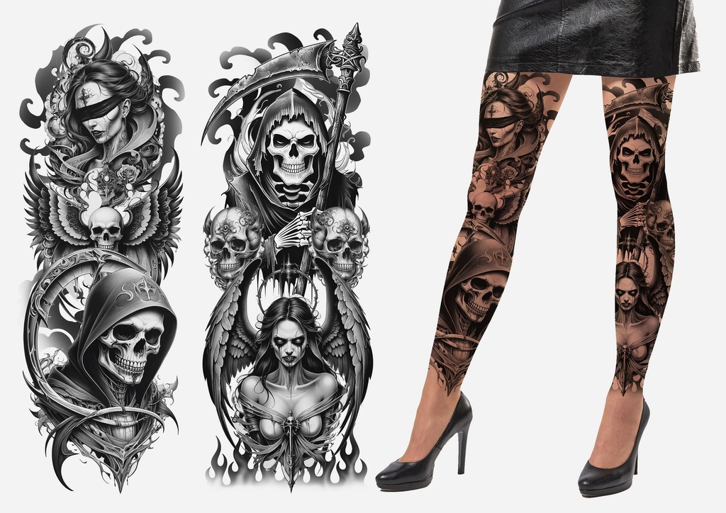 [29403] Tattoo Effect Tights Death