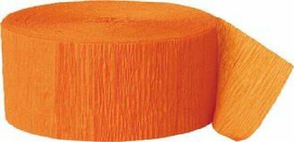 Crepe Streamer Orange (81ft) - 4.45cm x 24.6m