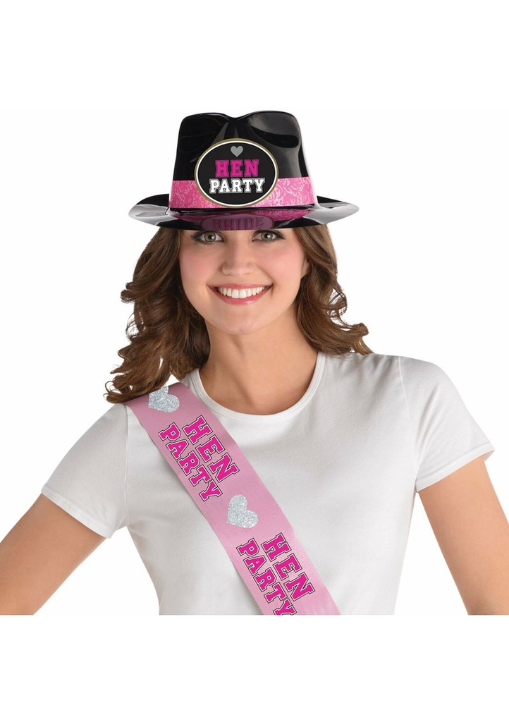 Hen Party Plastic Fedora Hat - Adult One Size