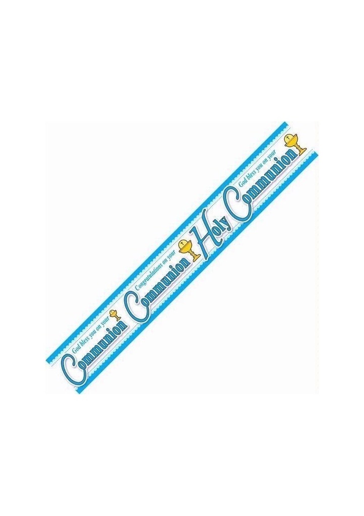 Holy Communion Blue Party Banner 2.6m - 1pk