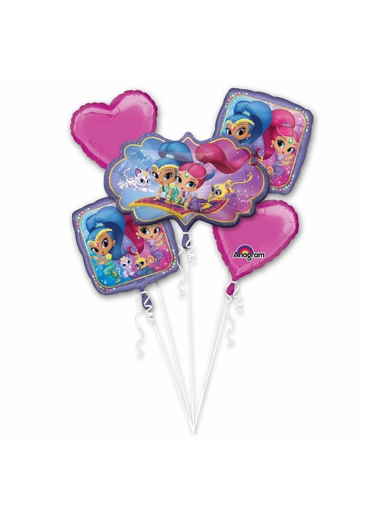 [3394363] Shimmer & Shine Bouquet Foil Balloon - 5pk