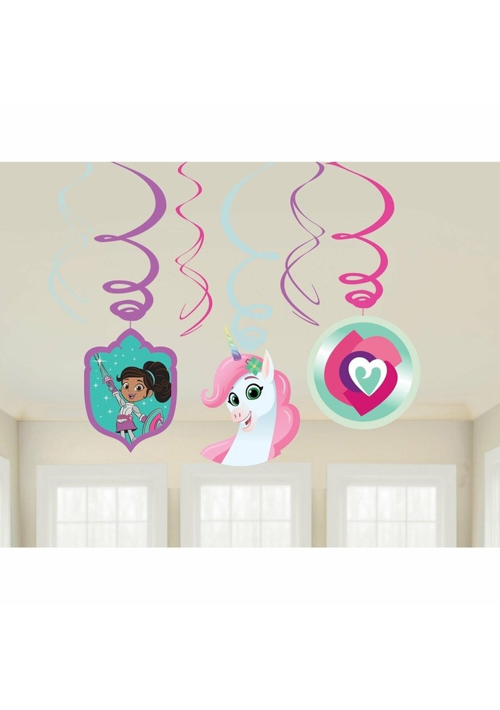 Nella The Princess Knight Foil Swirl Decorations - 6pk
