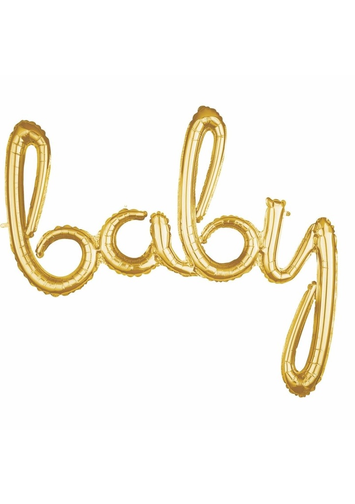 Gold Phrase "Baby" Foil Balloon 99cm x 83cm)