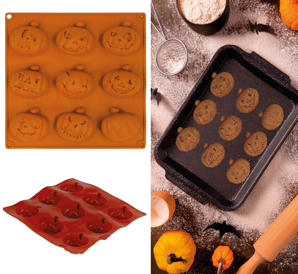 Halloween Cookie Mold 9 Pumpkins 24x25cm