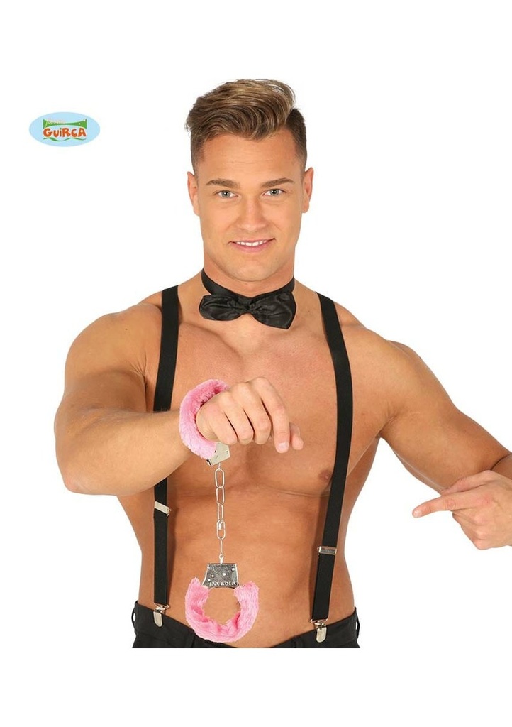 [17574] Hens & Bachelors Handcuffs Pink Velvet