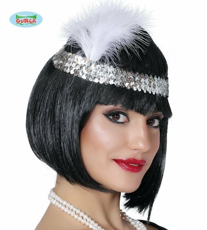 Charleston Silver Headband with Feathers
