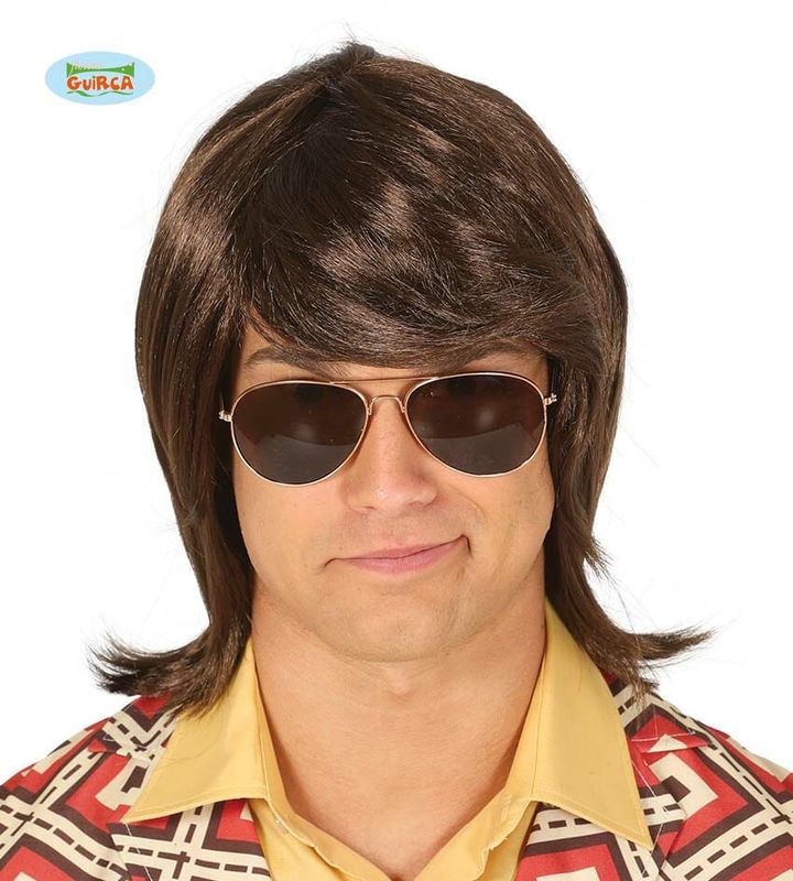 Brown Retro Men Wig - Adult One Size