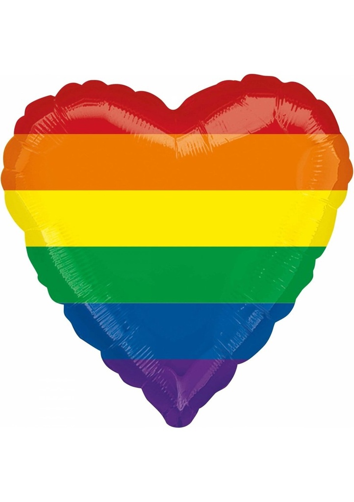 Standard Rainbow Fun Heart Shaped Foil Balloon - 17'' (43cm)
