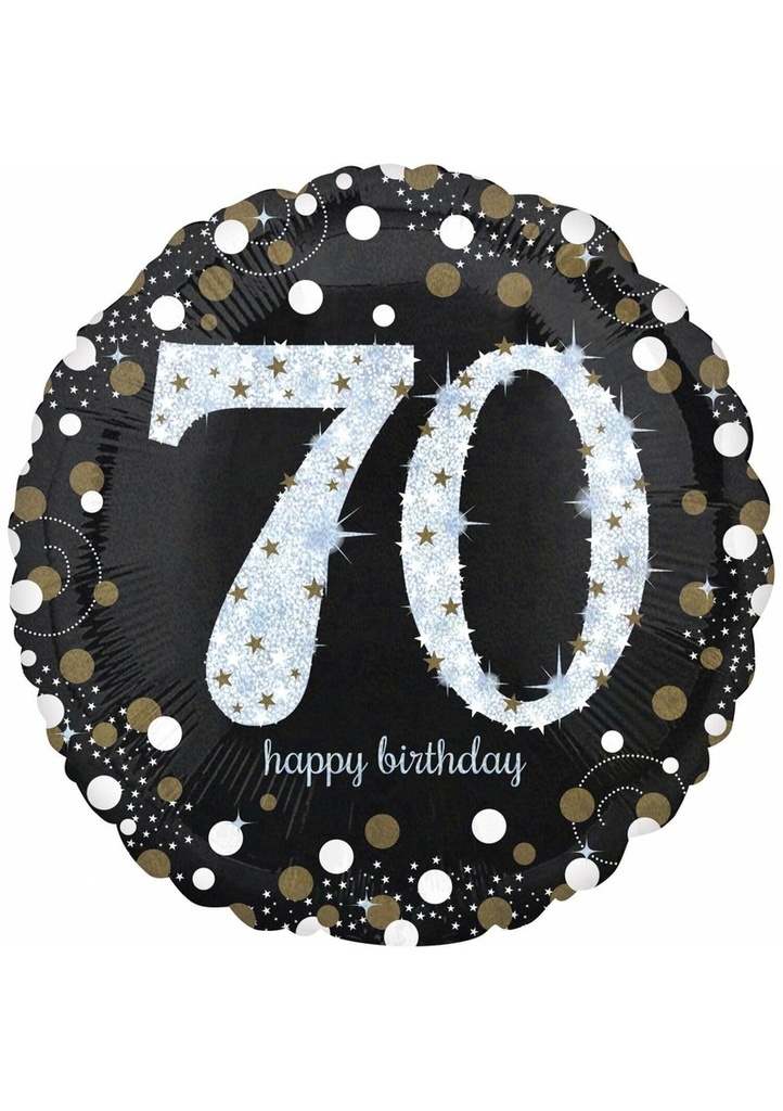 Jumbo Silver Sparkling Birthday 70 Foil Balloon - 71 x 71cm