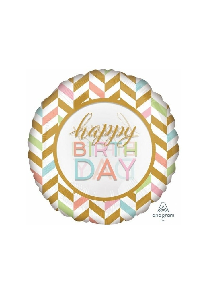 Happy Birthday Pastel Celebration Jumbo Foil Balloon - 28'' (71cm)