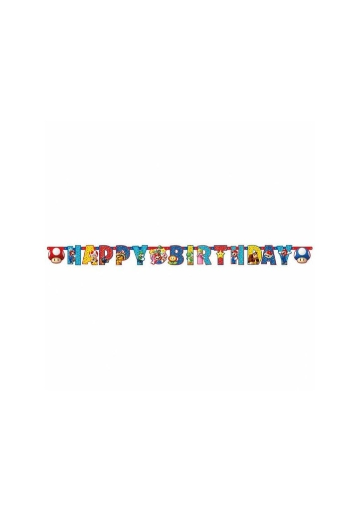 [9901542] Super Mario Letter Banner - 190cm x 18cm