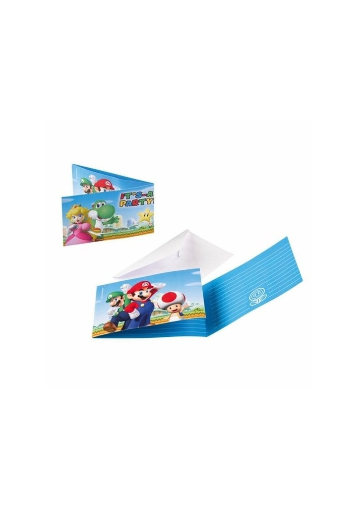 [9901543] Super Mario Invitations & Envelopes - 8pk