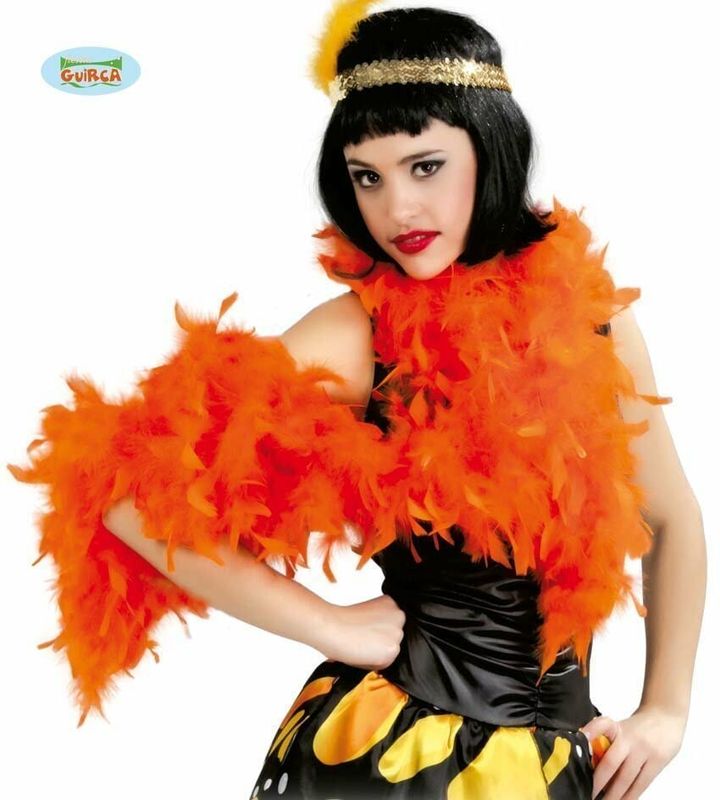 Boa With Orange Feather (40 Grams) - 1.80m