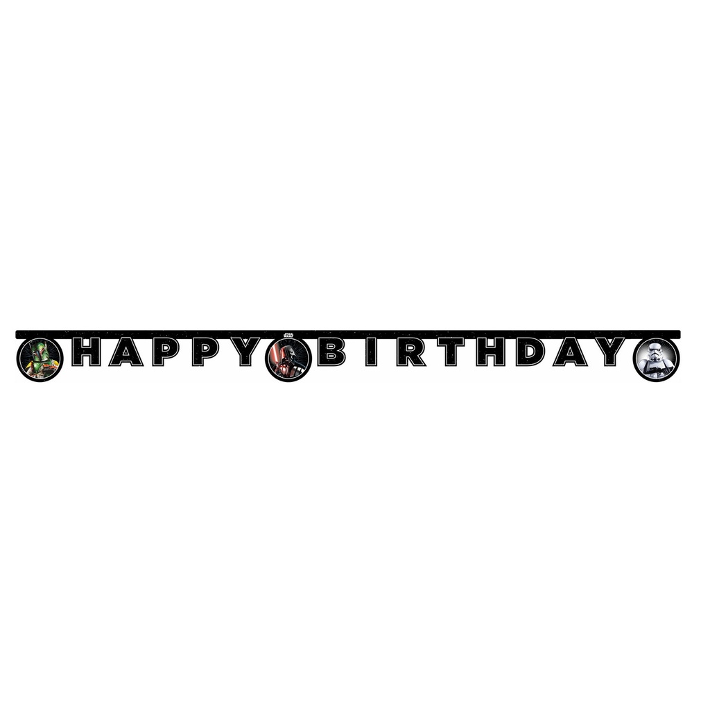 [93884] Star Wars Galaxy Happy Birthday Die-Cut Party Banner 2M - 1pc