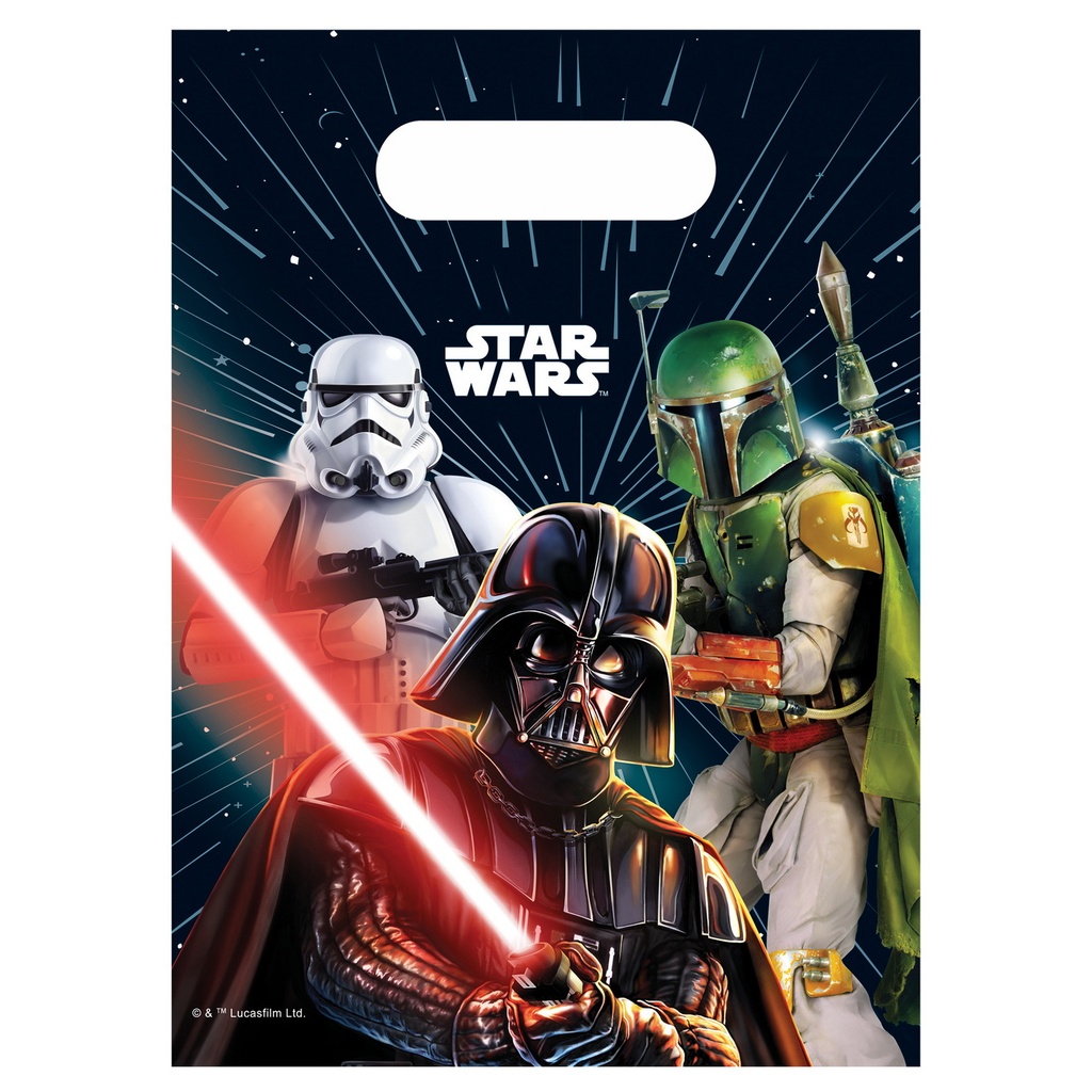 [94090] Star Wars Galaxy Plastic Party Bags - 6pk