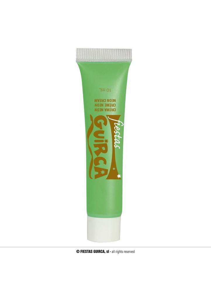 Neon UV Cream Face & Body Paint Tube 10ml - Green