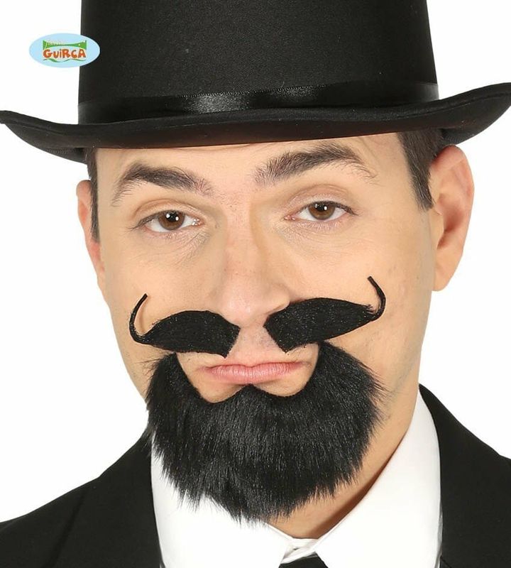 [11964] Black Goatee & Noustache With Adhesive - 11964