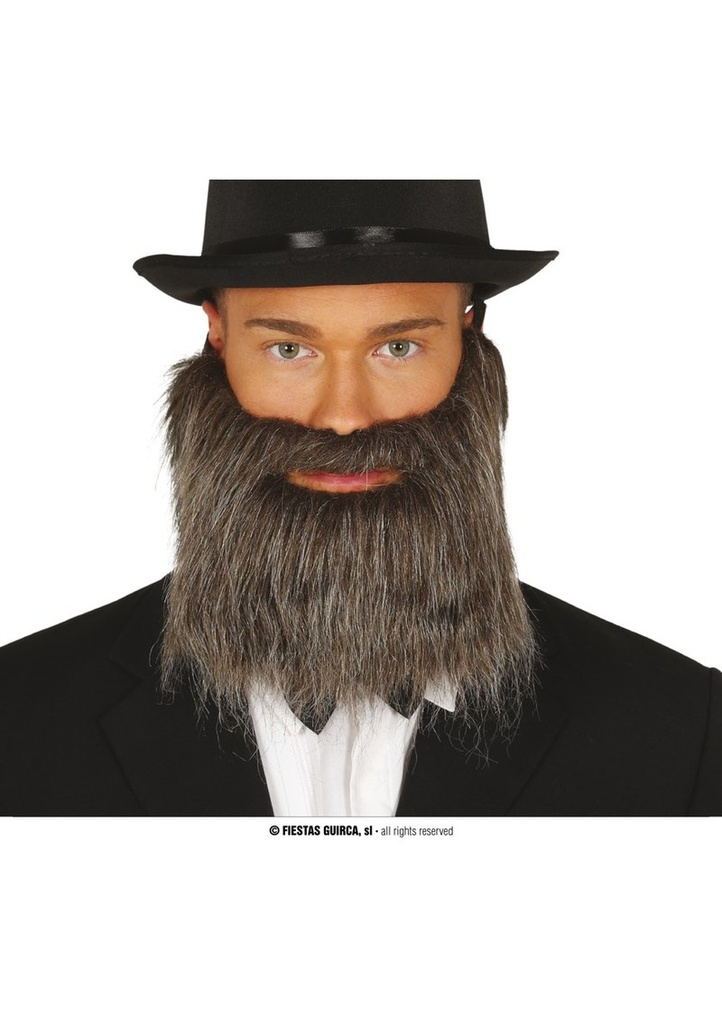 Grey Beard & Moustache With Elastic Rubber - 11959