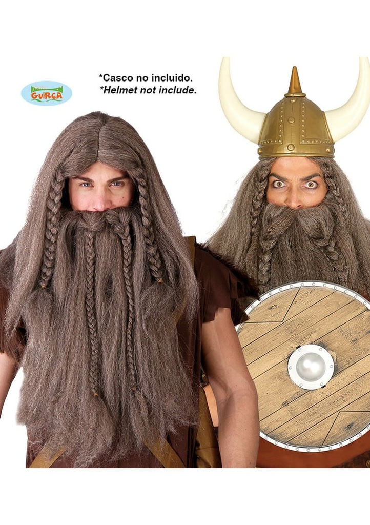 [4809] Viking Wig & Beard - Adult One Size